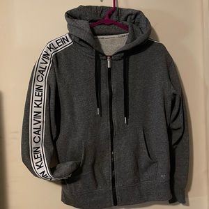 Grey Calvin Klein Logo Zip Up